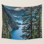 Blue Crater Lake Oregon in Summer Wall Tapestry Gallery Image 4