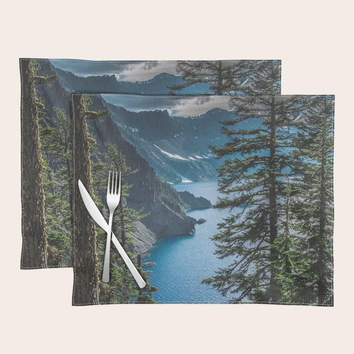 Blue Crater Lake Oregon in Summer Placemat Gallery Image 1