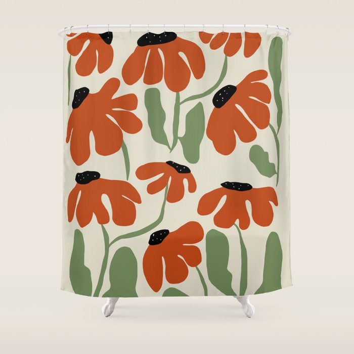 Cute smiley flowers  Shower Curtain Gallery Image 1