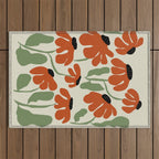 Cute smiley flowers  Outdoor Rug Gallery Image 1