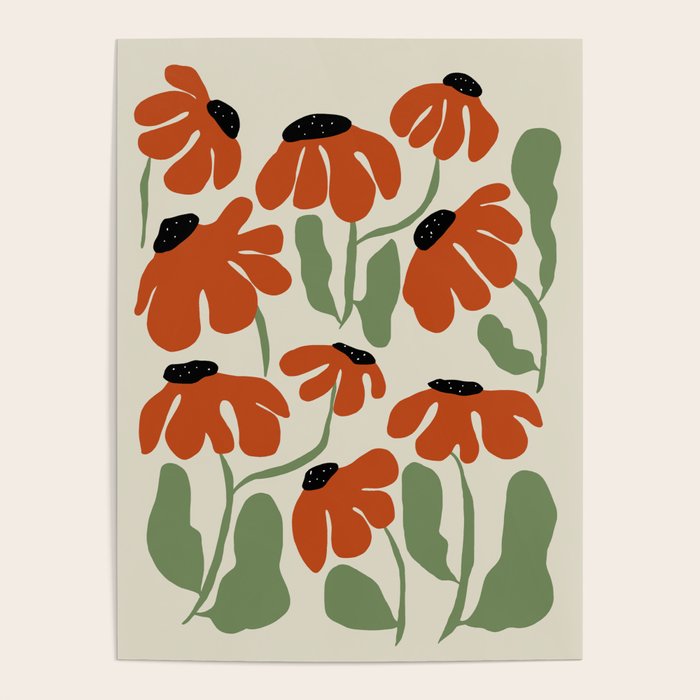 Cute smiley flowers  Poster Gallery Image 1
