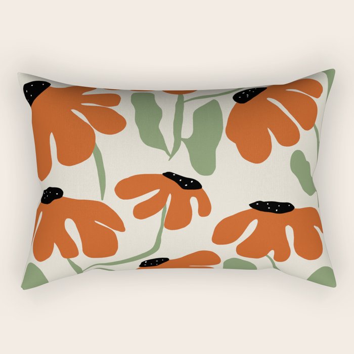 Cute smiley flowers  Rectangular Pillow Gallery Image 2