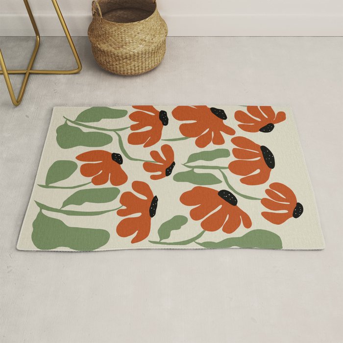 Cute smiley flowers  Rug Gallery Image 1