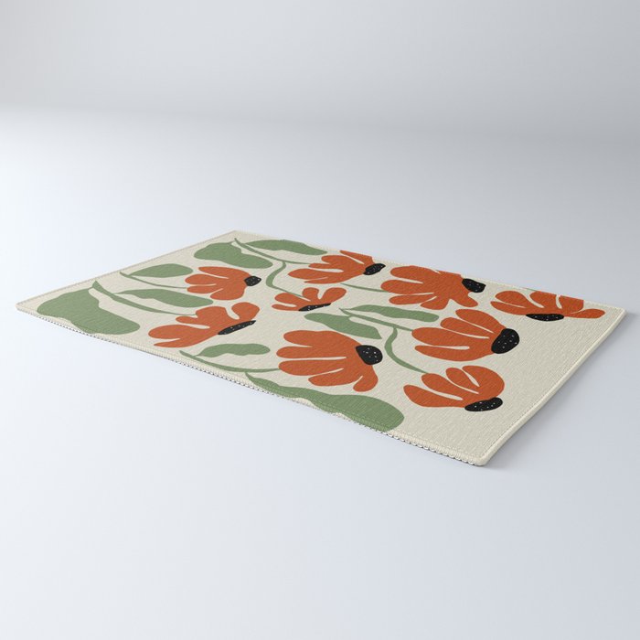 Cute smiley flowers  Rug Gallery Image 3