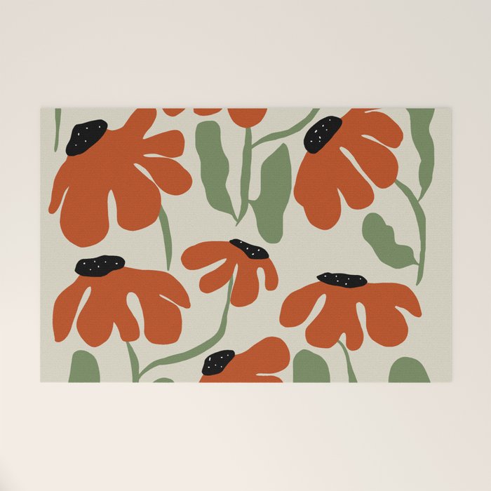 Cute smiley flowers  Welcome Mat Gallery Image 1