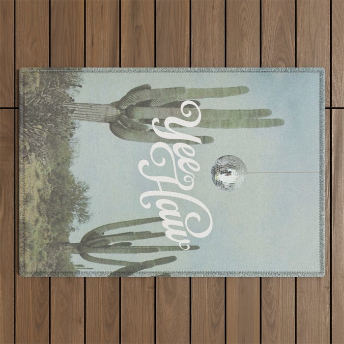 Yee Haw Disco Cactus Outdoor Rug Gallery Image 1