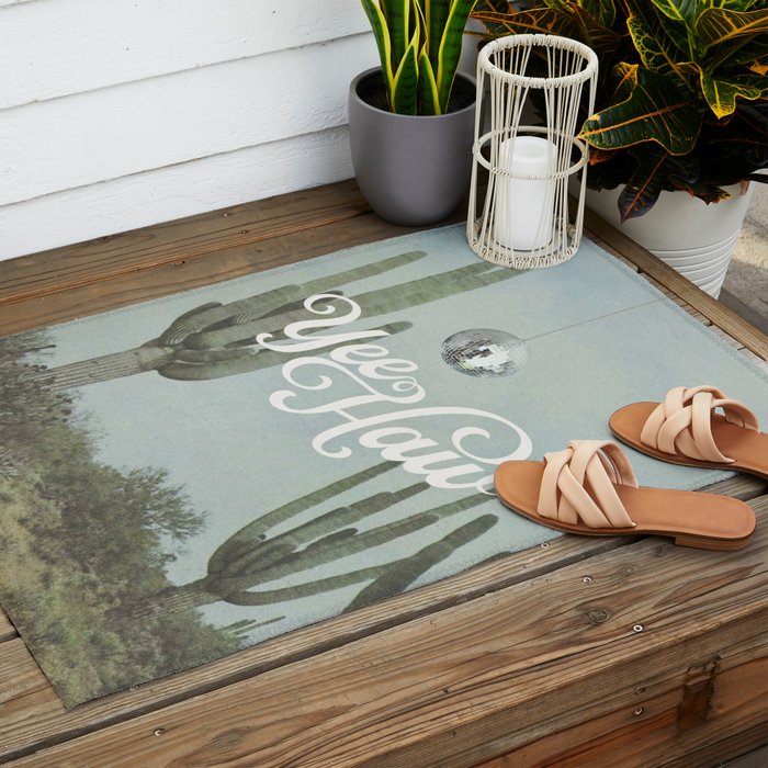 Yee Haw Disco Cactus Outdoor Rug Gallery Image 2