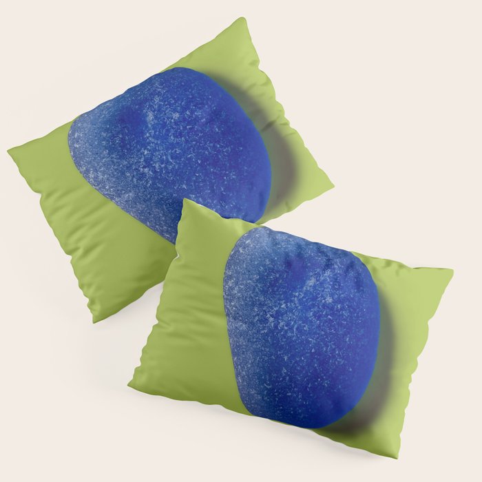  Blue seaglass on green, japandi minimalist Pillow Sham Gallery Image 3