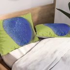  Blue seaglass on green, japandi minimalist Pillow Sham Gallery Image 2