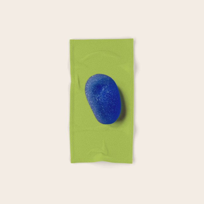  Blue seaglass on green, japandi minimalist Bath Towel Gallery Image 1