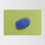  Blue seaglass on green, japandi minimalist Rug Gallery Image 2