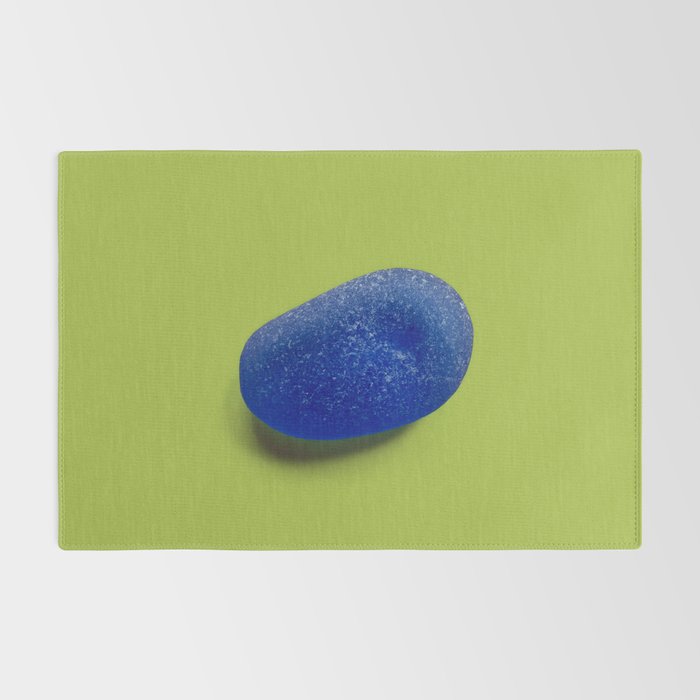  Blue seaglass on green, japandi minimalist Rug Gallery Image 2