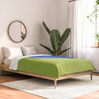  Blue seaglass on green, japandi minimalist Comforter Gallery Image 2