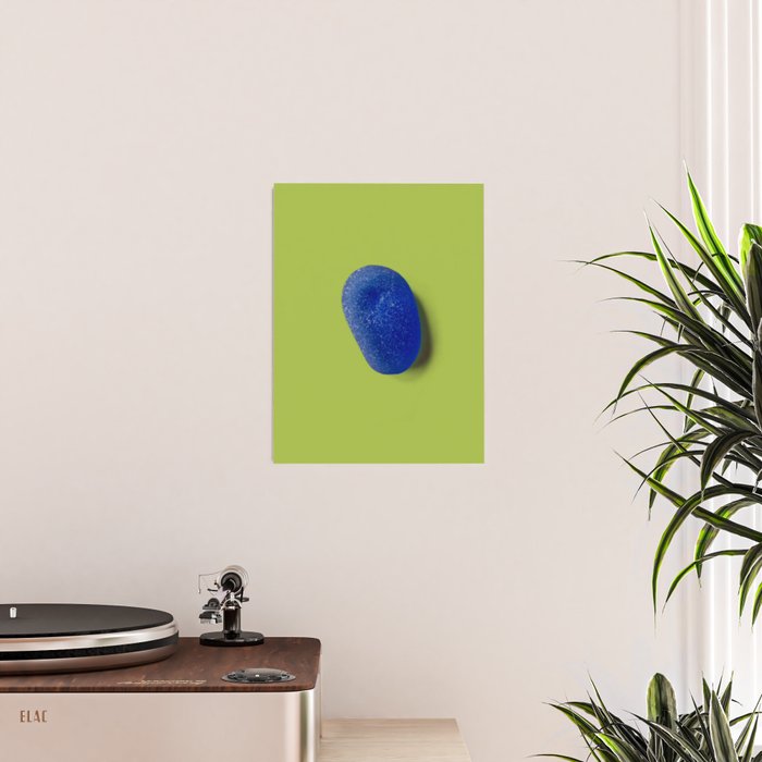  Blue seaglass on green, japandi minimalist Poster Gallery Image 2