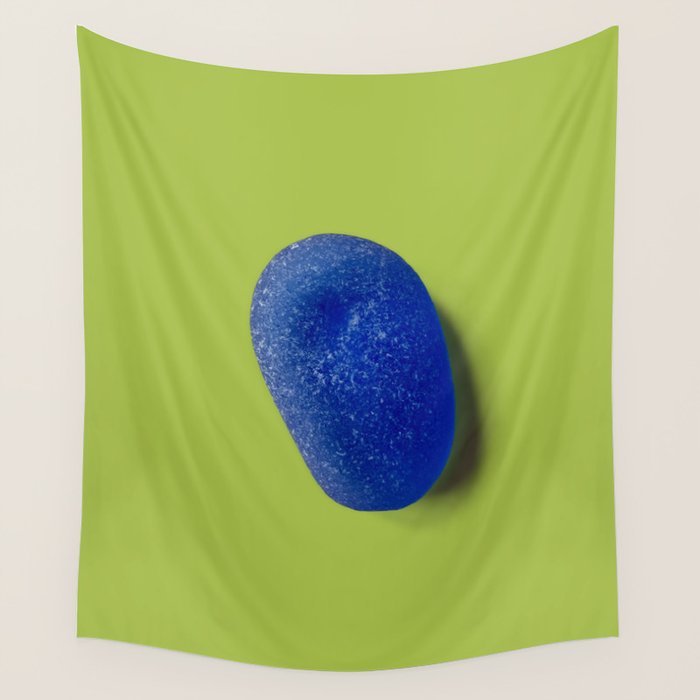  Blue seaglass on green, japandi minimalist Wall Tapestry Gallery Image 4