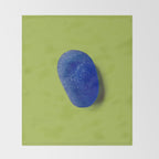  Blue seaglass on green, japandi minimalist Throw Blanket Gallery Image 2