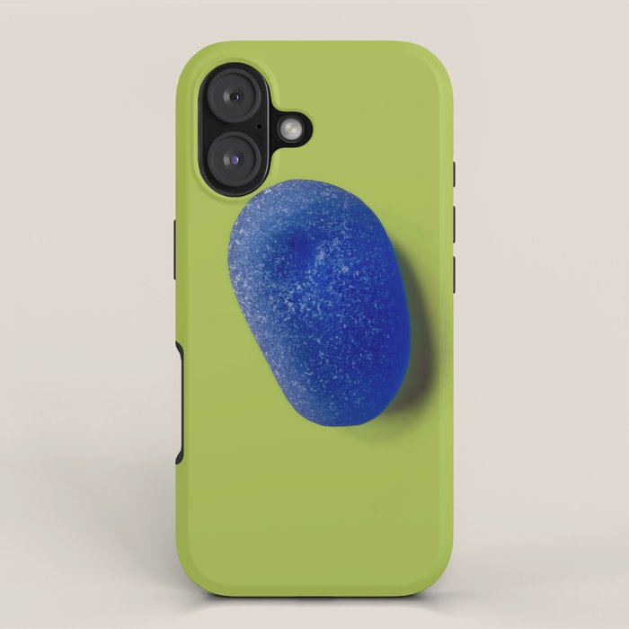  Blue seaglass on green, japandi minimalist iPhone Case Gallery Image 1