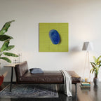  Blue seaglass on green, japandi minimalist Wood Wall Art Gallery Image 2