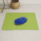  Blue seaglass on green, japandi minimalist Rug Gallery Image 1