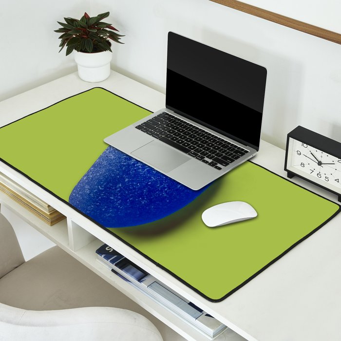  Blue seaglass on green, japandi minimalist Desk Mat Gallery Image 2