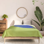  Blue seaglass on green, japandi minimalist Comforter Gallery Image 3