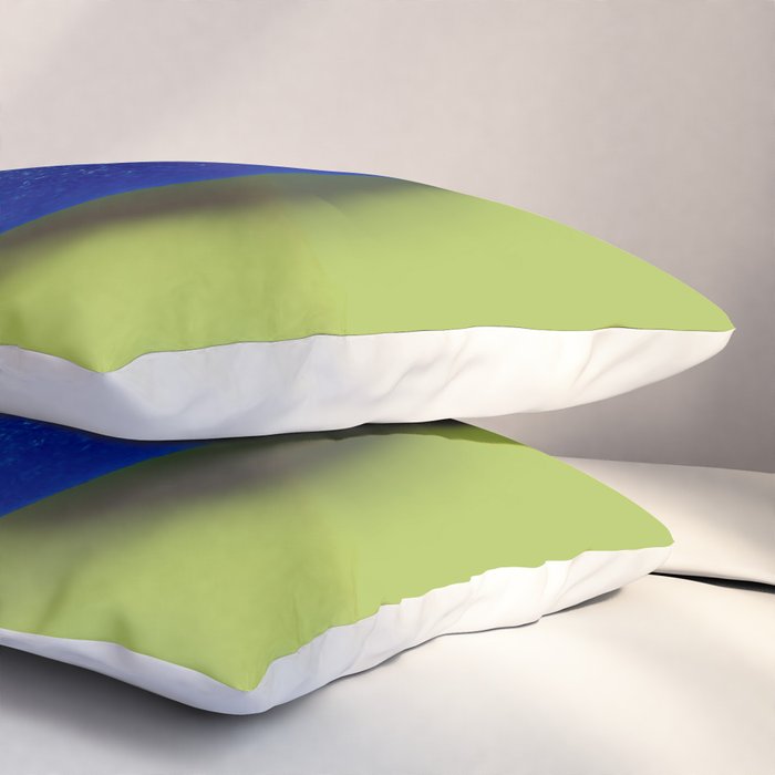  Blue seaglass on green, japandi minimalist Pillow Sham Gallery Image 3