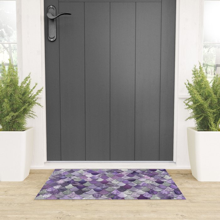 Mermaid Purple and Silver Welcome Mat Gallery Image 3