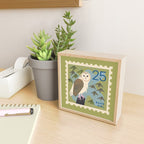 Barn Owl Postage Stamp Mini Art Print Gallery Image 2