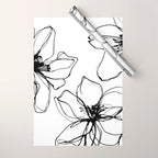 Bold Line Art Flowers Wrapping Paper Gallery Image 1