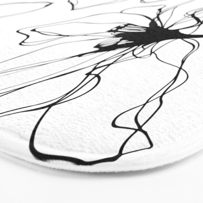 Bold Line Art Flowers Bath Mat Gallery Image 3