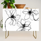 Bold Line Art Flowers Credenza Gallery Image 1