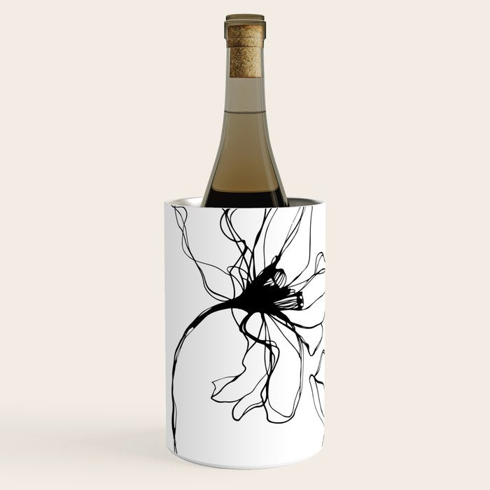 Bold Line Art Flowers Wine Chiller Gallery Image 2
