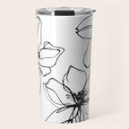 Bold Line Art Flowers Travel Mug Gallery Image 1