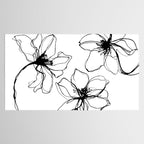 Bold Line Art Flowers Tablecloth Gallery Image 2