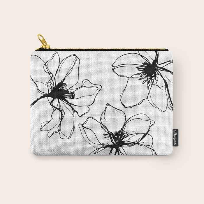 Bold Line Art Flowers Carry All Pouch Gallery Image 1