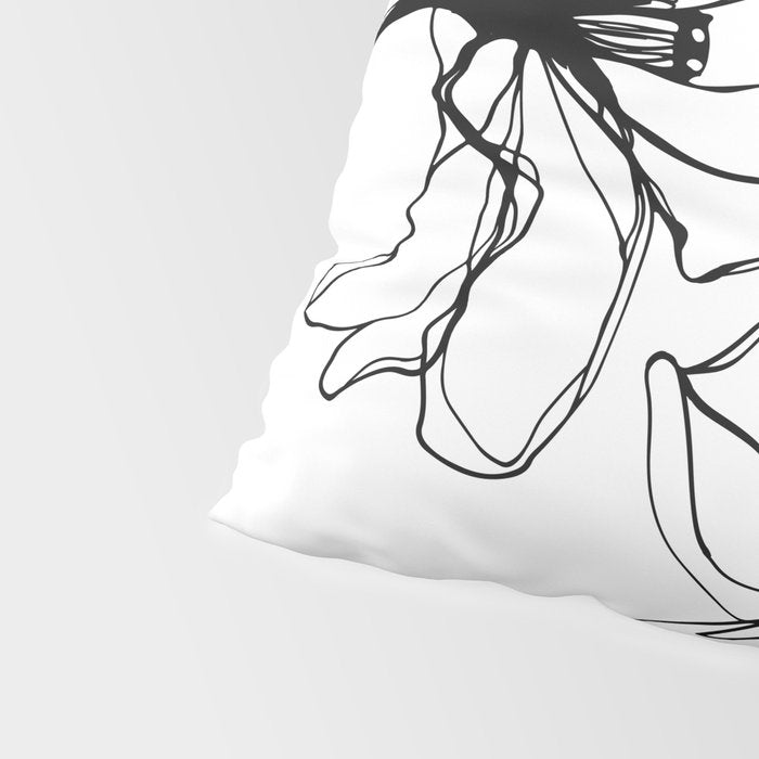 Bold Line Art Flowers Pillow Sham Gallery Image 4