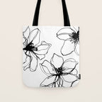 Bold Line Art Flowers Tote Bag Gallery Image 1