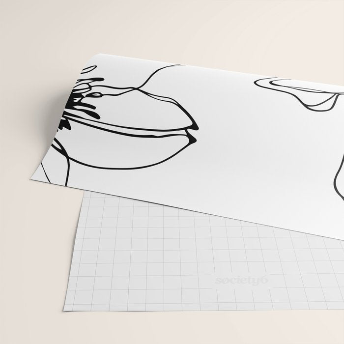 Bold Line Art Flowers Wrapping Paper Gallery Image 2