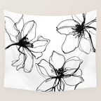 Bold Line Art Flowers Wall Tapestry Gallery Image 4