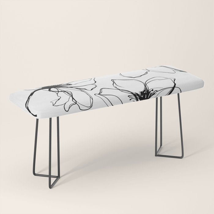Bold Line Art Flowers Bench Gallery Image 1
