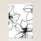 Bold Line Art Flowers Stationery Card Gallery Image 2