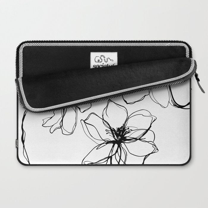 Bold Line Art Flowers Laptop Sleeve Gallery Image 2