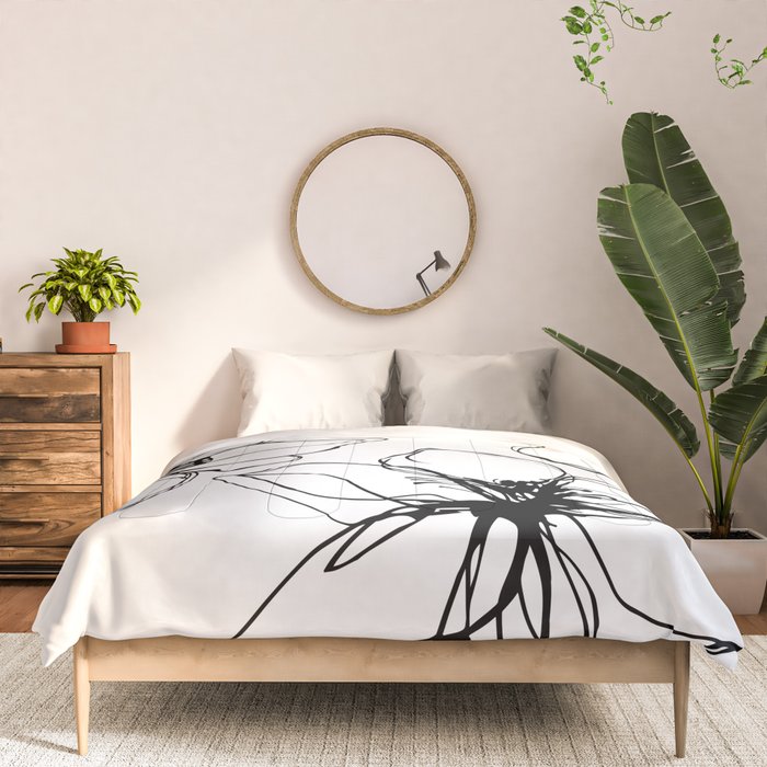 Bold Line Art Flowers Comforter Gallery Image 3