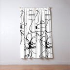 Bold Line Art Flowers Window Curtain Gallery Image 3