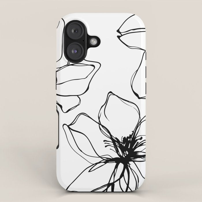Bold Line Art Flowers iPhone Case Gallery Image 1