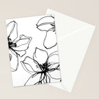 Bold Line Art Flowers Stationery Card Gallery Image 2
