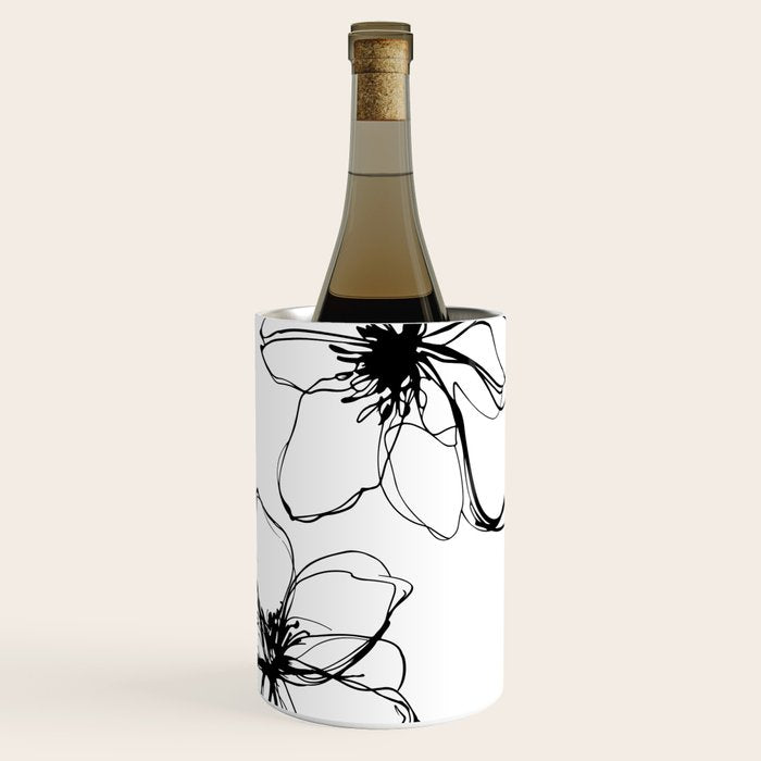 Bold Line Art Flowers Wine Chiller Gallery Image 3