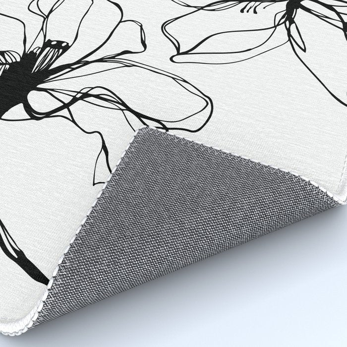 Bold Line Art Flowers Rug Gallery Image 4