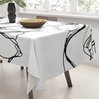 Bold Line Art Flowers Tablecloth Gallery Image 3