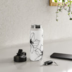 Bold Line Art Flowers Water Bottle Gallery Image 4